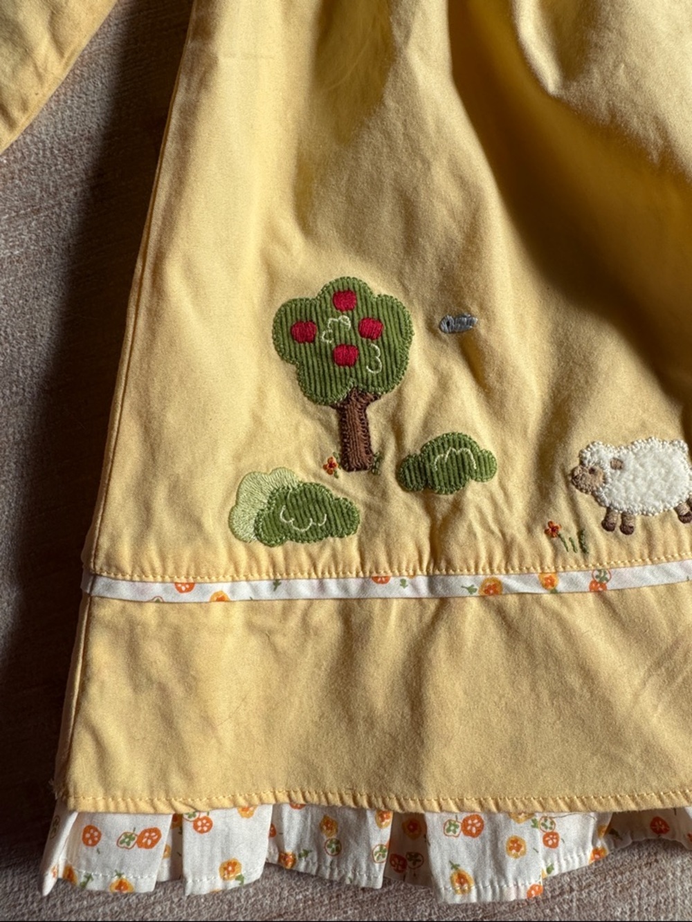 Gymboree Cotton Yellow Baby Dress with Ruffle Trim Sheep Appliqués size 18-24M - Picture 5 of 8